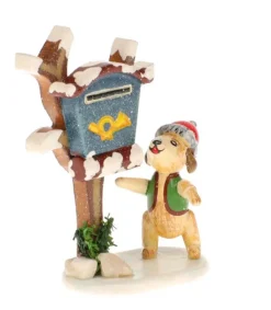 Hubrig, figurines pour enfant Livreur De Journaux, Chien - Village De Noël Miniature Hot