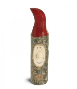 Waldfabrik, photophore en bois et étoile sapin de Noël Lutin En Bois Père Noël Avec Bonnet Rouge Peint, 10,5 Cm New