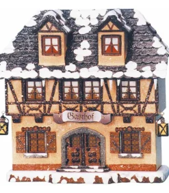 Hubrig, figurines pour enfant Maison Eclairee Pour Village De Noël Miniature Winterkinder, Restaurant
