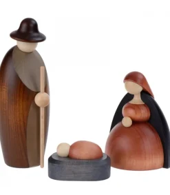 Köhler, Père Noël en bois Nativite, Petit Jesus, Joseph, Marie, 12 Cm Online