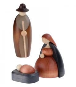 Köhler, Père Noël en bois Nativite, Petit Jesus, Joseph, Marie, 12 Cm Online