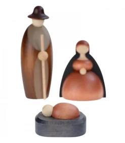Köhler, Père Noël en bois Nativite, Petit Jesus, Joseph, Marie, 12 Cm Online