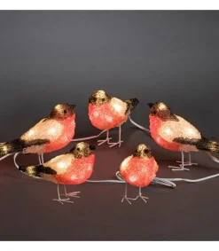 Konstsmide, guirlandes lumineuses de Noël Oiseaux Lumineux Led, 5 Rouge-Gorge Best