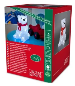 Konstsmide, guirlandes lumineuses de Noël Ours Lumineux A Led En Acrylique Avec Ruban Rouge, 18 Cm Sale