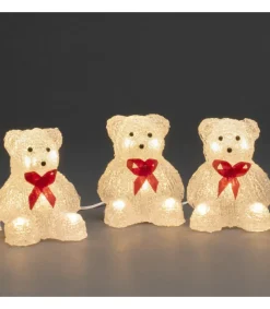 Konstsmide, guirlandes lumineuses de Noël Oursons Lumineux A Led En Acrylique Avec Ruban Rouge, 12 Cm Best