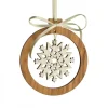 Waldfabrik, photophore en bois et étoile sapin de Noël Pendentif En Bois D'Olivier 7Cm, Motif Cristal De Neige N°1 Best