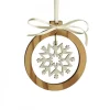 Waldfabrik, photophore en bois et étoile sapin de Noël Pendentif En Bois D'Olivier Motif Cristal De Neige N°3 Hot