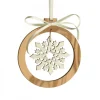 Waldfabrik, photophore en bois et étoile sapin de Noël Pendentif En Bois D'Olivier 7Cm, Motif Cristal De Neige N°3 New