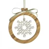 Waldfabrik, photophore en bois et étoile sapin de Noël Pendentif En Bois D'Olivier 7Cm, Motif Cristal De Neige N°2 Best