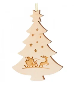 Waldfabrik, photophore en bois et étoile sapin de Noël Pendentif Sapin De Noël En Bois, Père Noël Et Traineau Best