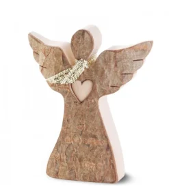 Waldfabrik, photophore en bois et étoile sapin de Noël Petit Ange De Noël En Bois, Avec Coeur Et Echarpe, 6,5 Cm Hot