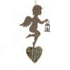 Waldfabrik, photophore en bois et étoile sapin de Noël Petit Ange En Metal A Suspendre Et Lanterne Dans La Main Sale