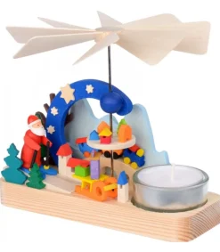 Graupner, décoration de sapin de Noël, Déco Noël enfant Petit Carrousel En Bois Père Noël Et Jouets Hot