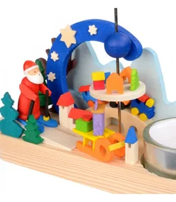 Graupner, décoration de sapin de Noël, Déco Noël enfant Petit Carrousel En Bois Père Noël Et Jouets Hot