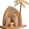 Schalling, crèche moderne Petite Crèche Moderne En Bois Avec Un Palmier Et La Nativite Discount