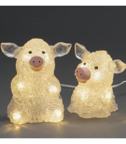 Konstsmide, guirlandes lumineuses de Noël Petits Cochons Lumineux En Acrylique Led 12,5 Cm, Lot De 5