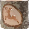 Waldfabrik, photophore en bois et étoile sapin de Noël Photophore En Bois Avec 2 Motifs En Bois Cisele, Renne Hot