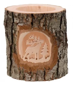 Waldfabrik, photophore en bois et étoile sapin de Noël Photophore En Bois Cisele, Cerf En Foret Online