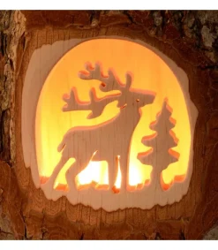 Waldfabrik, photophore en bois et étoile sapin de Noël Photophore En Bois Cisele, Cerf En Foret Online