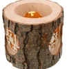 Waldfabrik, photophore en bois et étoile sapin de Noël Photophore Rondin De Bois, Avec 3 Motifs, Crèche, Anges Et Bonhomme De Neige Online