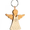 Waldfabrik, photophore en bois et étoile sapin de Noël Porte-Cle Ange Avec Coeur Et Robe En Cuir N°1, 5,5 Cm New