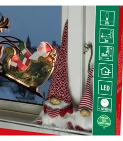 Konstsmide, guirlandes lumineuses de Noël Père Noël Lumineux Avec Rennes Et Traineau Outlet