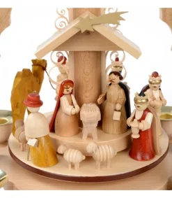 Richard Glasser, Pyramides de Noël allemandes Pyramide A 4 Bougies En Bois Pour Un Noël Traditionnel Sale