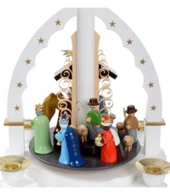 Richard Glasser, Pyramides de Noël allemandes Pyramide Allemande Avec Crèche De Noël Blanche Best