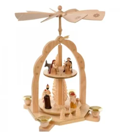 Richard Glasser, Pyramides de Noël allemandes Pyramide Avec Scene De Crèche De Noël Complete Sale