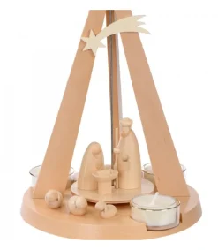 Schalling, crèche moderne Pyramide De Noël Bois Au Design Moderne Outlet