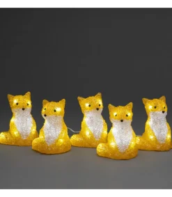 Konstsmide, guirlandes lumineuses de Noël Renards Lumineux Acryliques Led Assis, Lot De 5, 12 Cm Hot