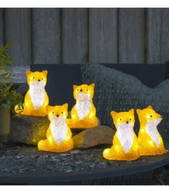 Konstsmide, guirlandes lumineuses de Noël Renards Lumineux Acryliques Led Assis, Lot De 5, 12 Cm Hot