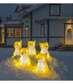 Konstsmide, guirlandes lumineuses de Noël Renards Lumineux Acryliques Led Assis, Lot De 5, 12 Cm Hot