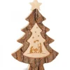 Waldfabrik, photophore en bois et étoile sapin de Noël Sapin En Bois Avec Gravure Crèche De Noël, 15 Cm Discount