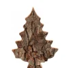 Waldfabrik, photophore en bois et étoile sapin de Noël Sapin En Bois Déco En Ecorce 15 Cm