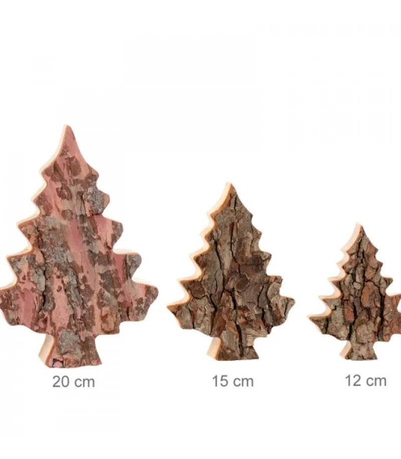 Waldfabrik, photophore en bois et étoile sapin de Noël Sapin En Bois Déco En Ecorce 20 Cm Sale