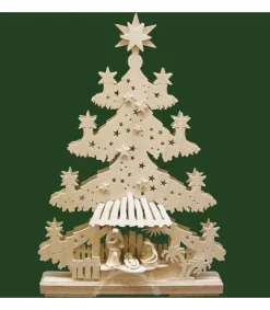 Ratags, décos de Noël lumineuses en bois Sapin Lumineux Led En Bois Avec Crèche De Noël Et Personnages Ciceles Hot