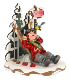 Hubrig, figurines pour enfant Skieur Au Repos - Village De Noël Miniature