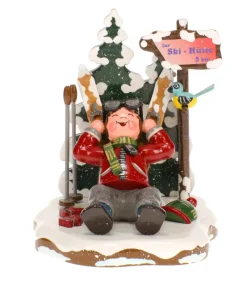 Hubrig, figurines pour enfant Skieur Au Repos - Village De Noël Miniature