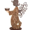 Waldfabrik, photophore en bois et étoile sapin de Noël Statuette Ange De Noël En Bois Avec Bougeoir 27 Cm Hot