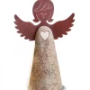 Waldfabrik, photophore en bois et étoile sapin de Noël Statuette Ange En Bois Avec Coeur Et Ailes Metal, 26 Cm Discount