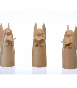 Schalling, crèche moderne Trois Anges De Noël En Bois Pour Crèche, 6 Cm Sale