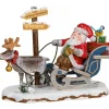 Hubrig, figurines pour enfant Village De Noël Miniature, Père Noël Sur Traineau Et Rennes Discount