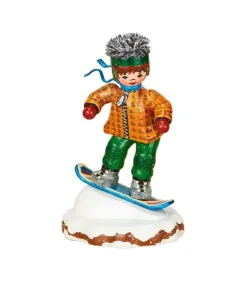 Hubrig, figurines pour enfant Village De Noël Miniature, Snowboarder Discount
