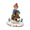 Hubrig, figurines pour enfant Village De Noël Miniature, Garcon Sur La Luge New