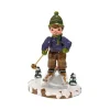 Hubrig, figurines pour enfant Village De Noël Miniature, Garcon A Ski Discount