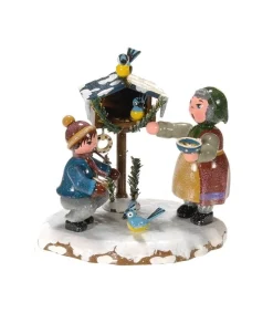 Hubrig, figurines pour enfant Village De Noël Miniature, Grand-Mere Et Oiseaux New