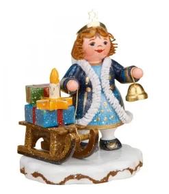 Hubrig, figurines pour enfant Village De Noël Miniature, Figurine Ange Luge Et Cadeaux