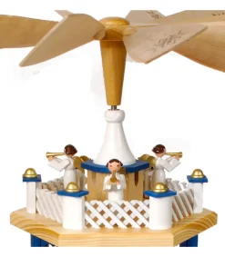 Richard Glasser, Pyramides de Noël allemandes Weihnachtspyramid Allemande 2 Etages Blanc Bleu Discount